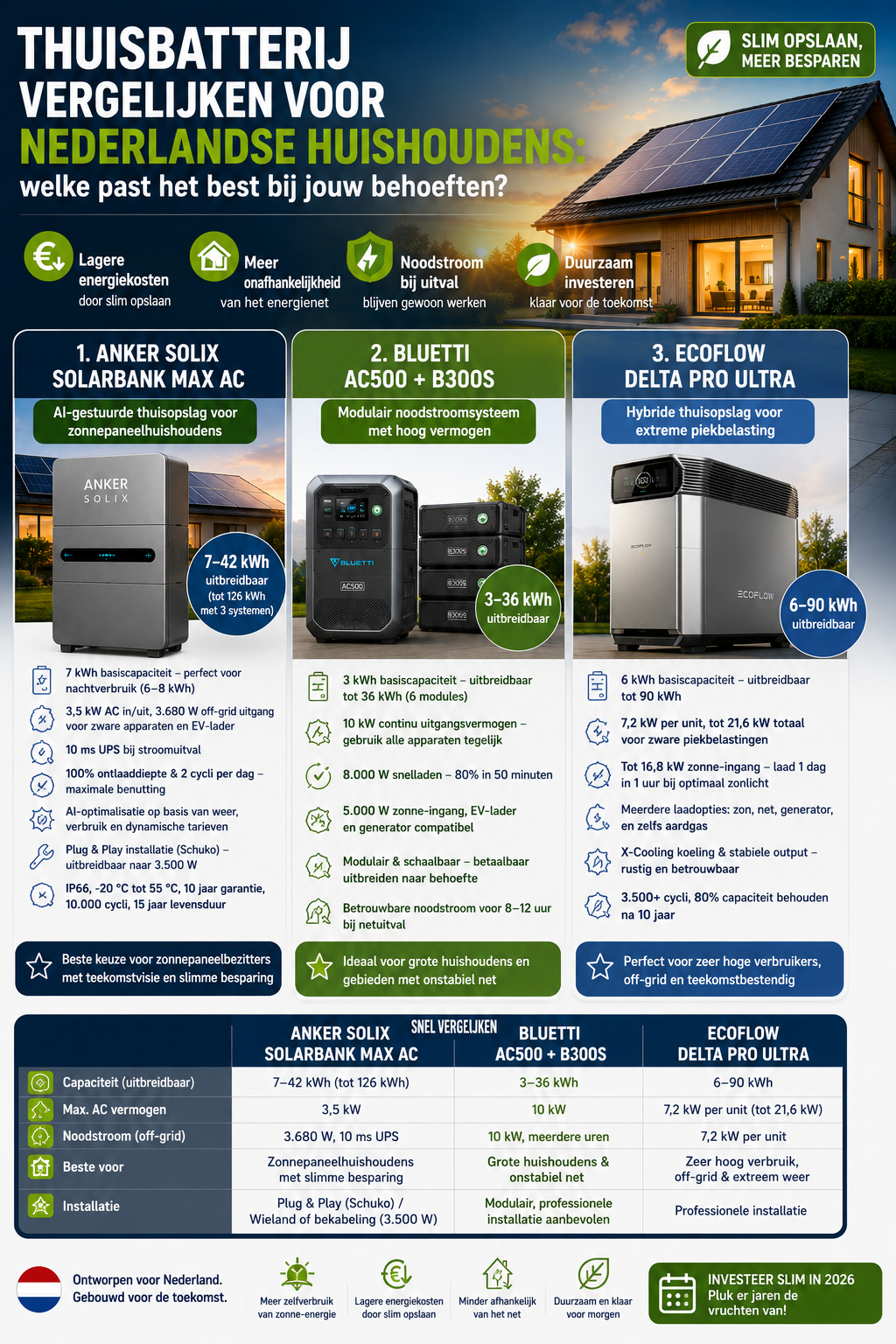 Compare home batteries for Dutch households: which one best suits your needs?