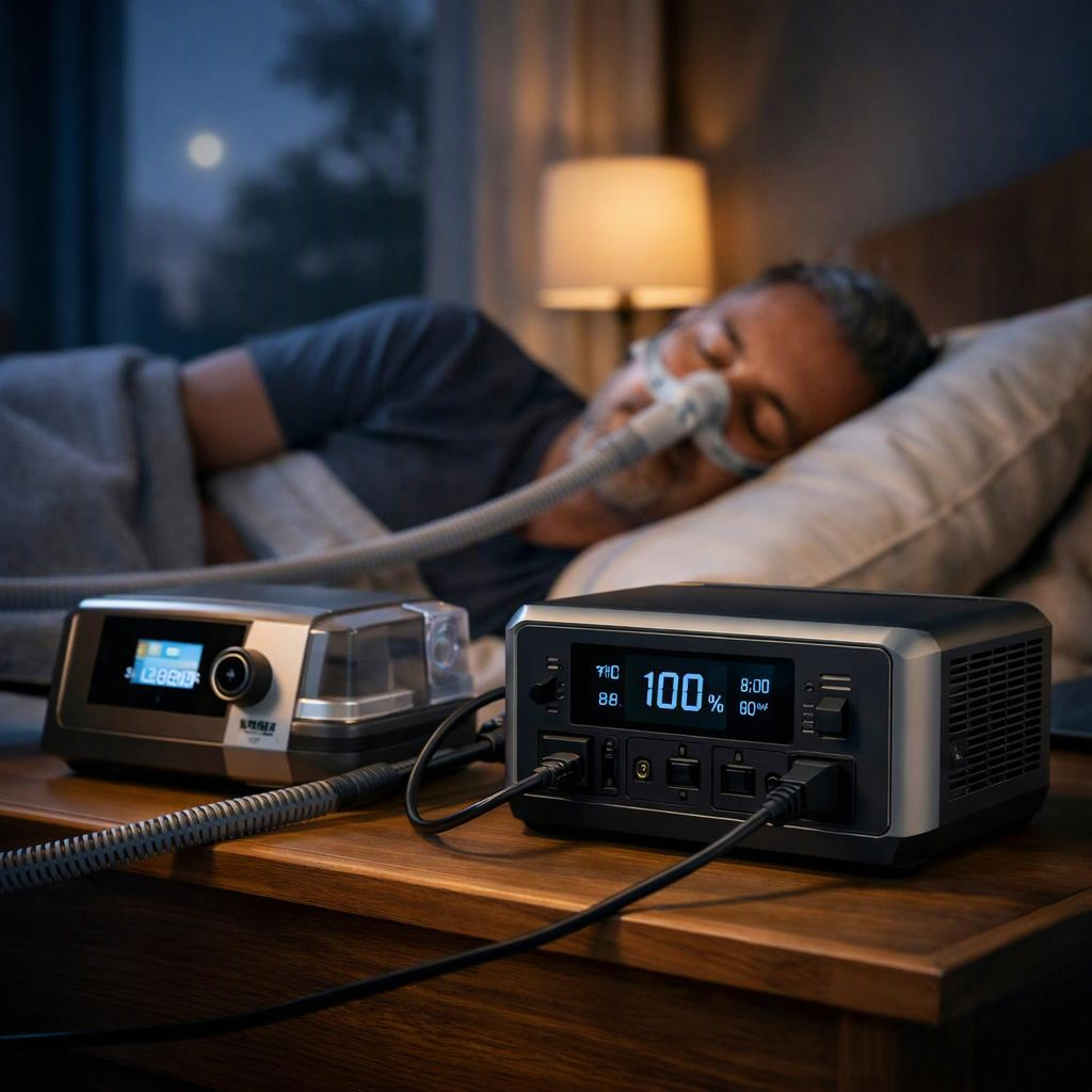 Welke noodaccu voedt uw slaapapneuapparaat de hele nacht?